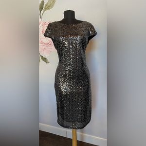 Calvin Klein Black Sequin Dress Sz 8